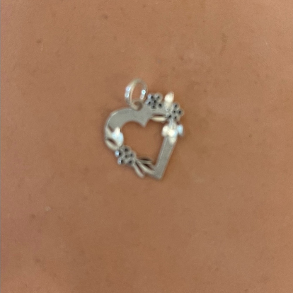 Silver Floral Heart Pendant